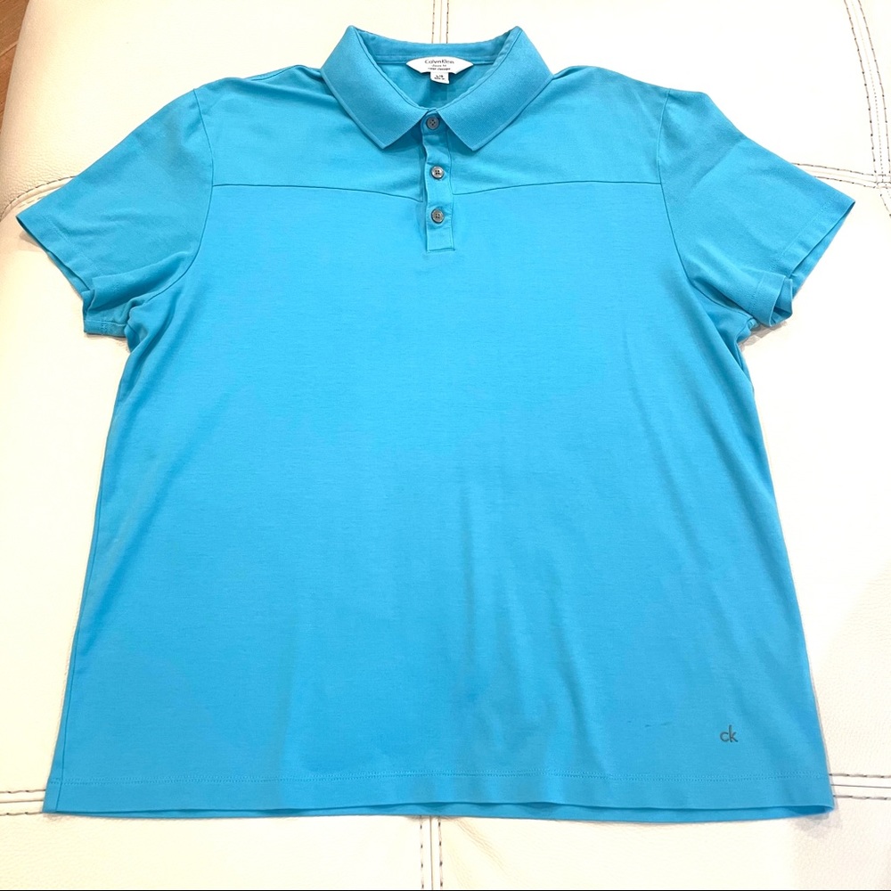 Calvin Klein Men’s Cotton Classic Fit Polo Size L Blue